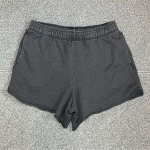 Aerie Terry Cloth Shorts Womens Size Medium Gray Knit Pocket Casual Lounge